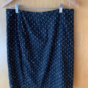 Cleo Black and White Patterned Pencil Skirt